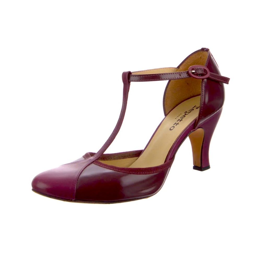 Repetto leather Grosgrain T-Strap Pumps